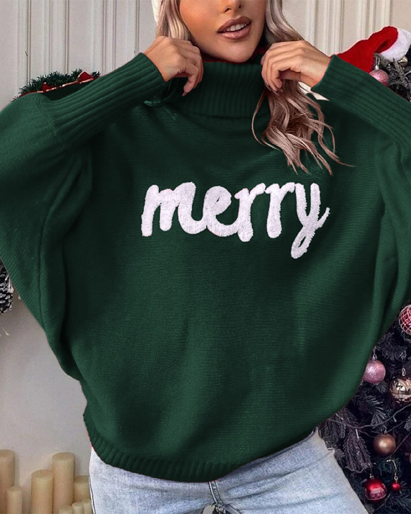 Women's Batwing Knit Turtleneck Sweater