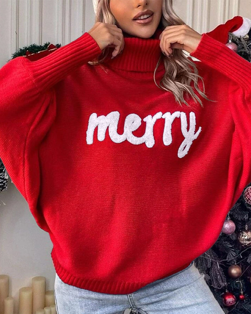 Women's Batwing Knit Turtleneck Sweater
