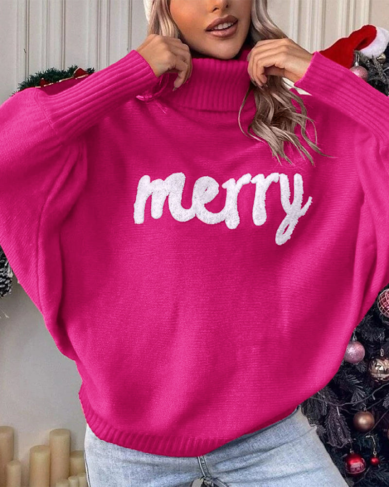 Women's Batwing Knit Turtleneck Sweater