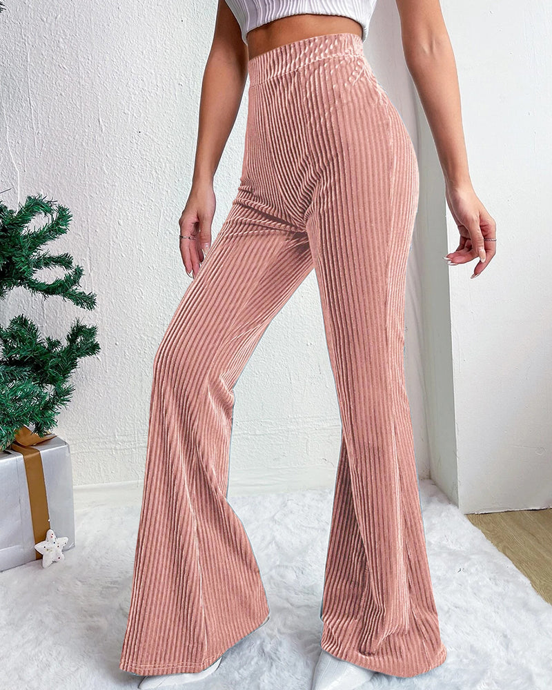 Women's High-Waisted Corduroy Pants