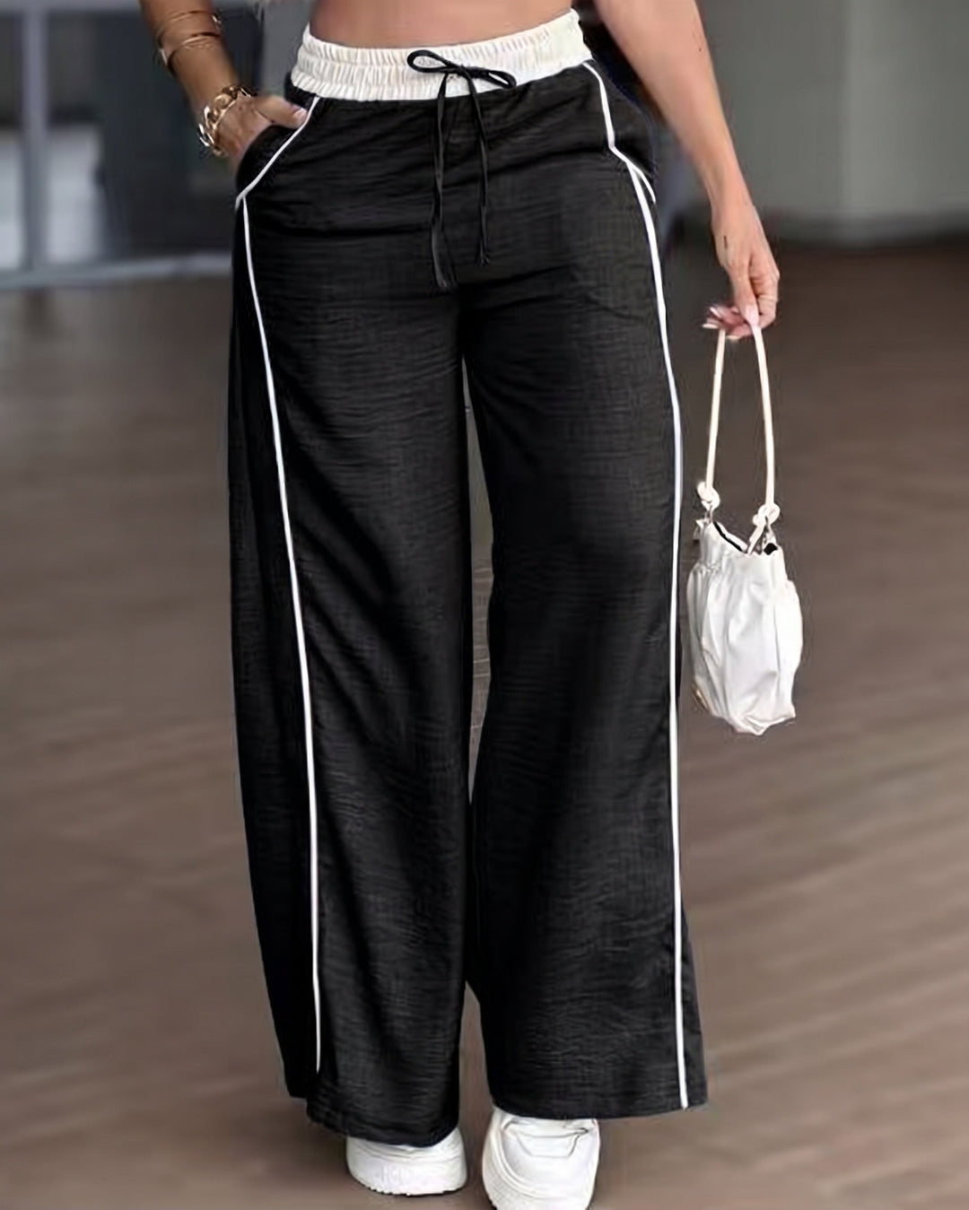 Women's Casual High-Waisted Wide-Leg Pants