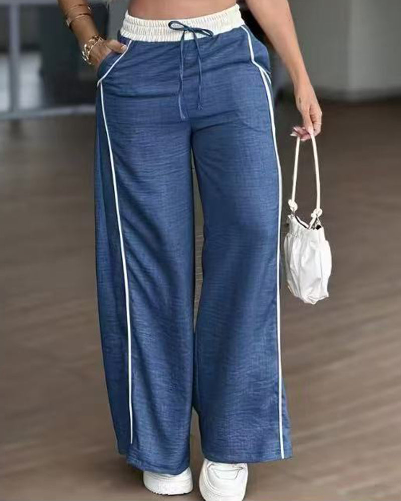 Women's Casual High-Waisted Wide-Leg Pants