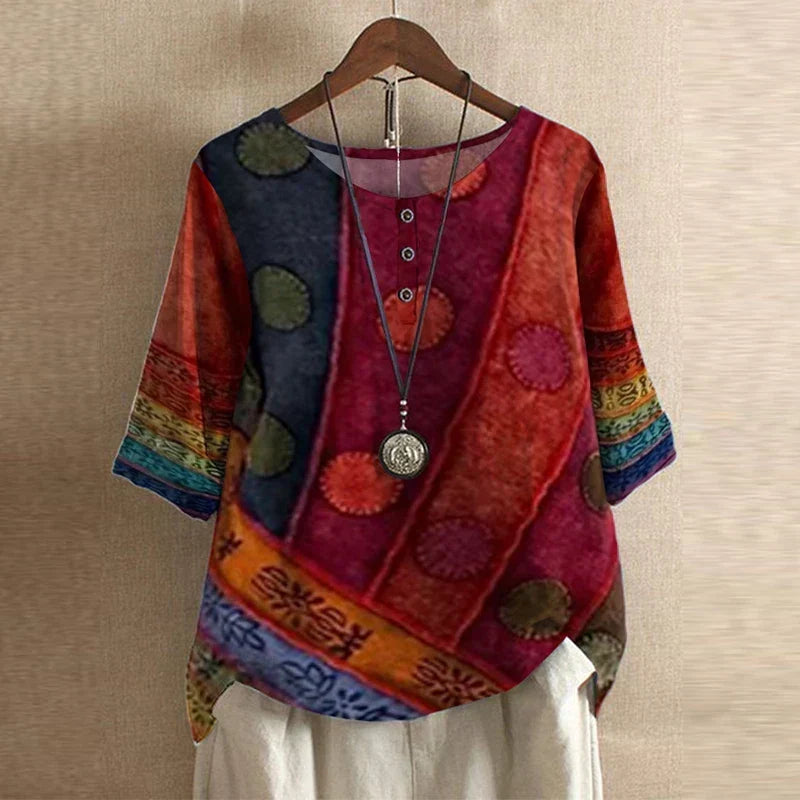 Retro-Inspired Blouse, Women's Casual Fit