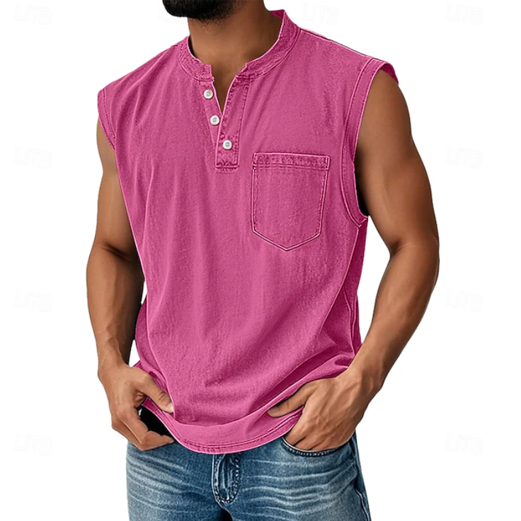 Casual Sleeveless Vintage Style Shirt for Men