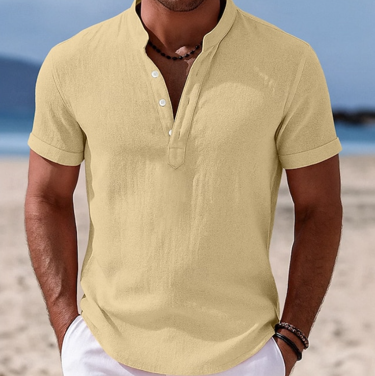 Summer Button-Up Short Sleeve Shirt for Men, Plus Size