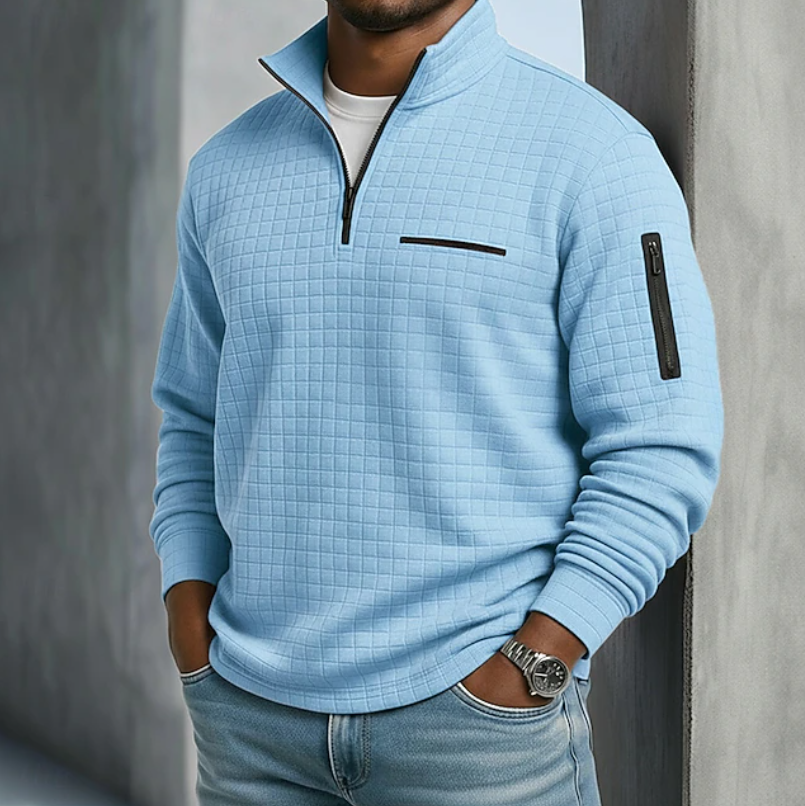 Casual Long Sleeve Waffle Shirts for Men, Plus Size