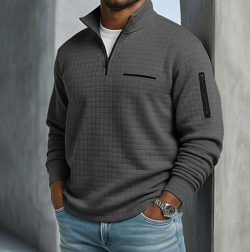 Casual Long Sleeve Waffle Shirts for Men, Plus Size