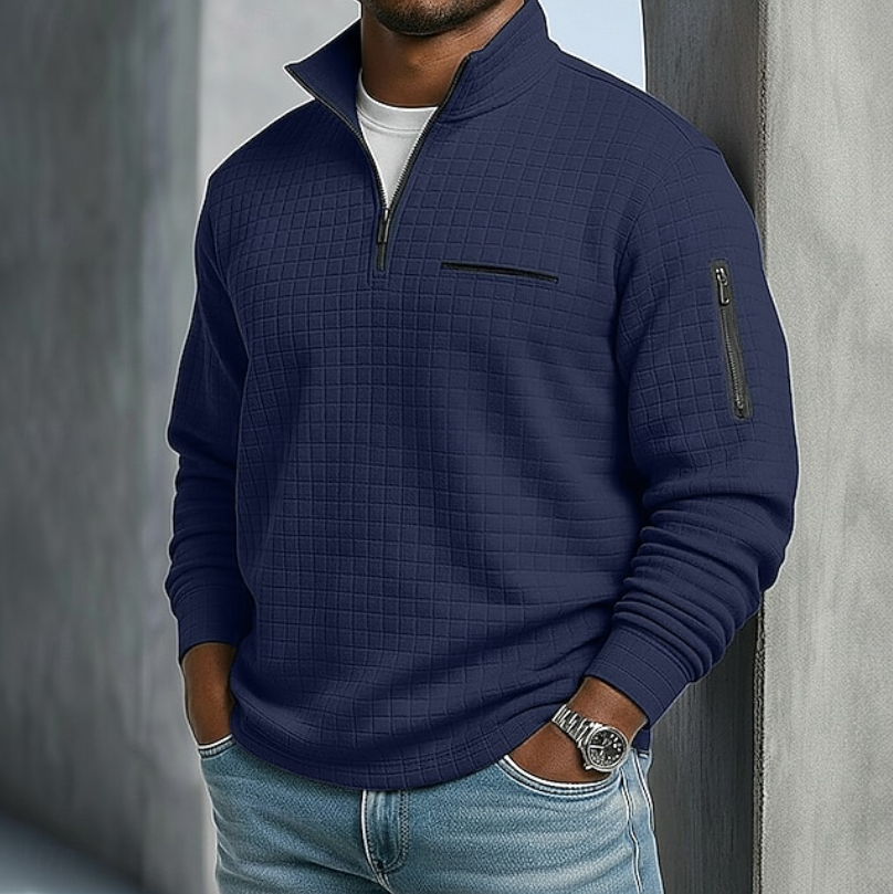 Casual Long Sleeve Waffle Shirts for Men, Plus Size