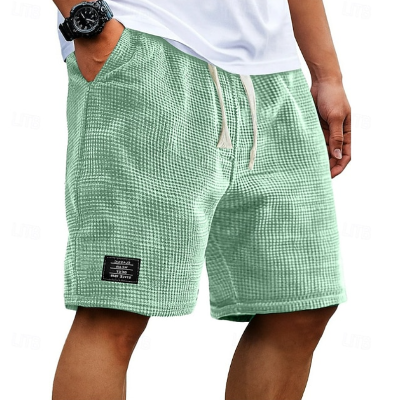 Waffle Summer Shorts for Men, Casual Style