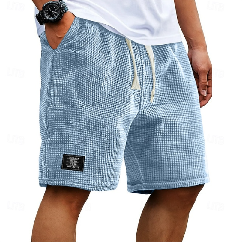Waffle Summer Shorts for Men, Casual Style