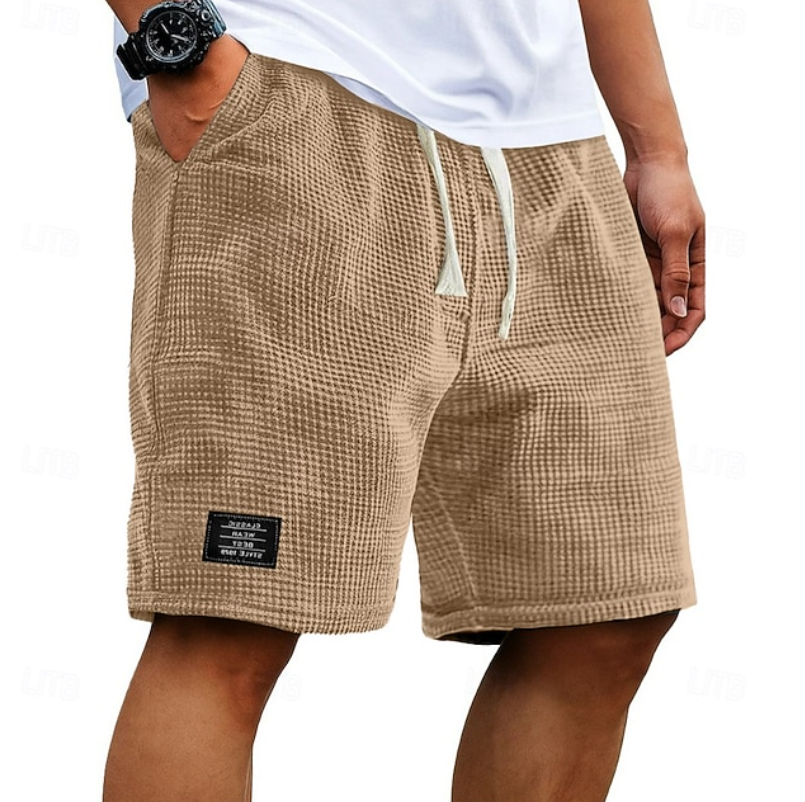 Waffle Summer Shorts for Men, Casual Style
