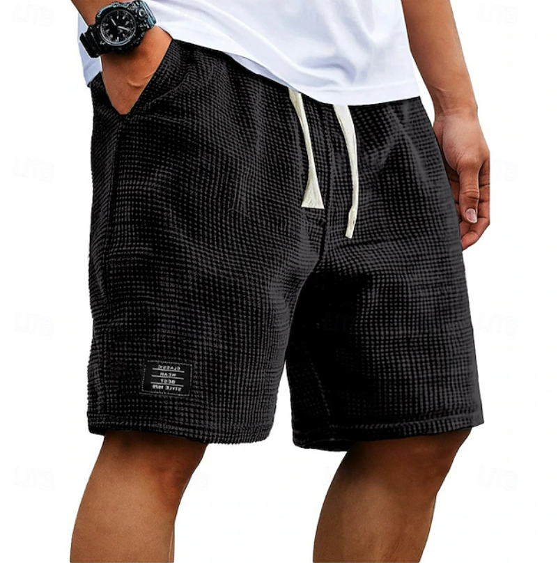 Waffle Summer Shorts for Men, Casual Style
