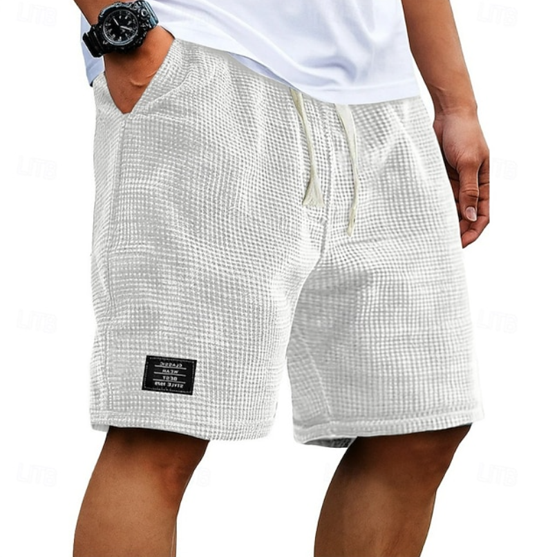 Waffle Summer Shorts for Men, Casual Style