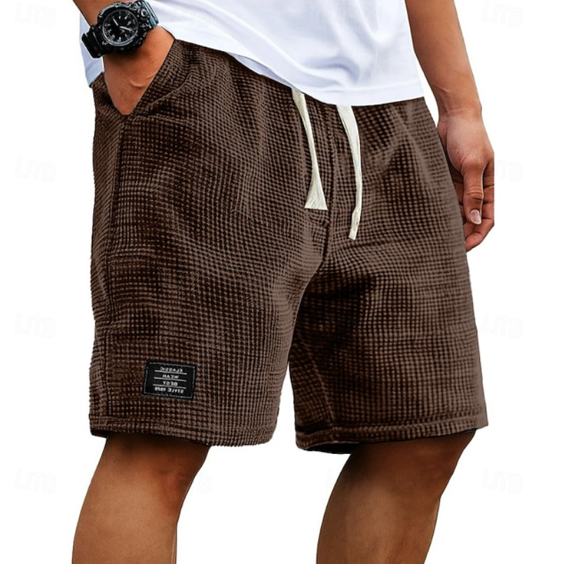 Waffle Summer Shorts for Men, Casual Style