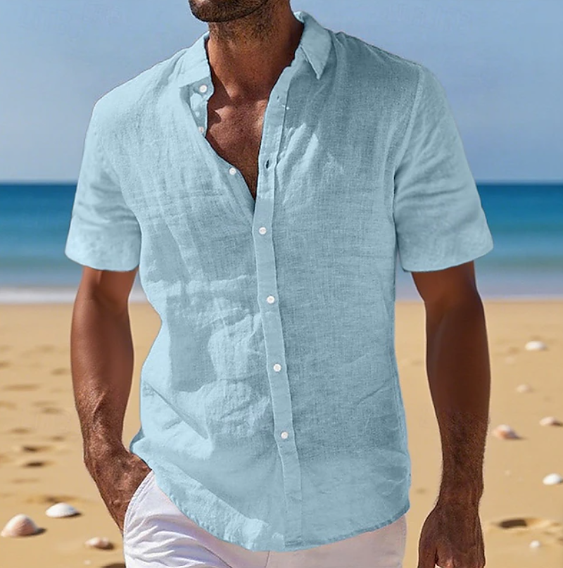 Short Sleeve Summer Shirt for Men, Relaxed Style