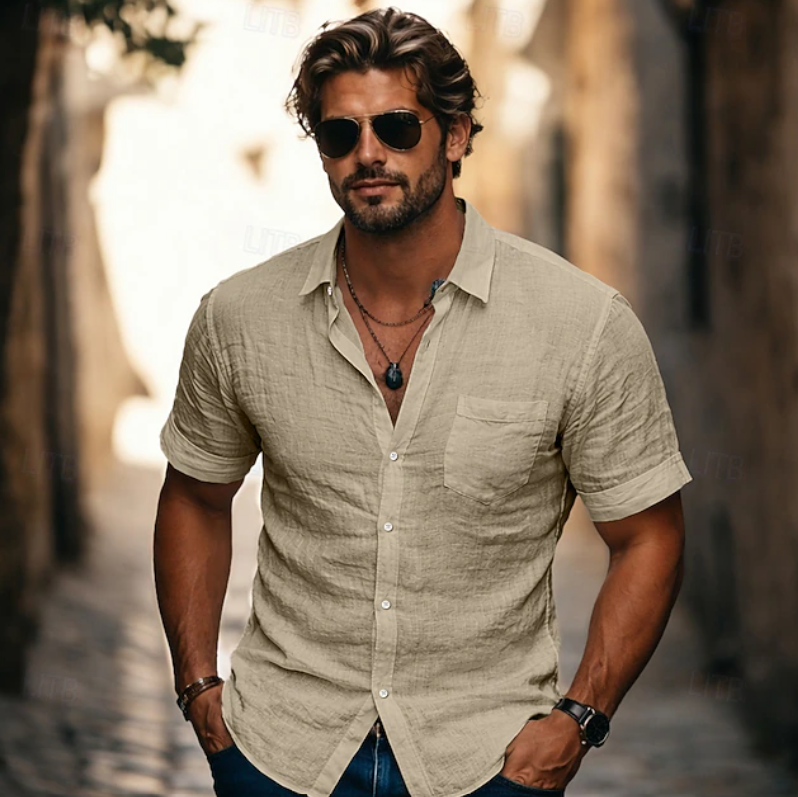 Relaxed Short Sleeve Shirt for Men