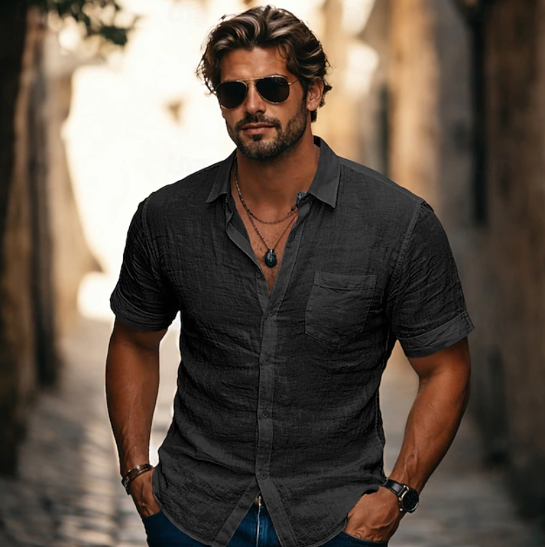 Relaxed Short Sleeve Shirt for Men
