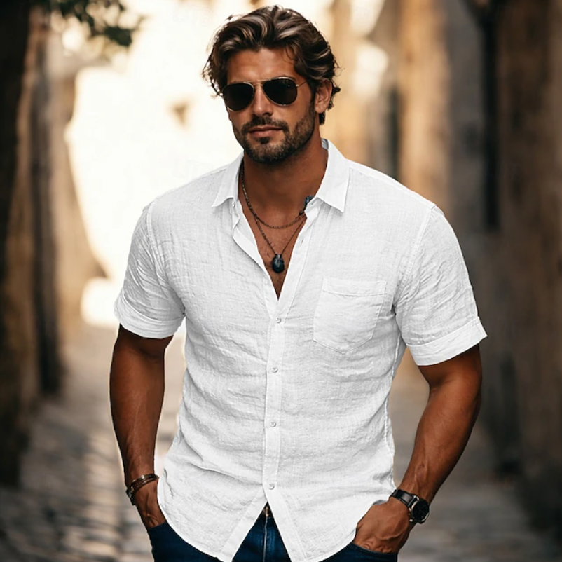 Relaxed Short Sleeve Shirt for Men