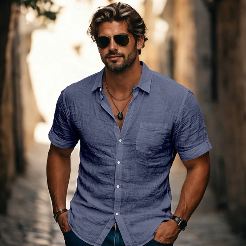Relaxed Short Sleeve Shirt for Men