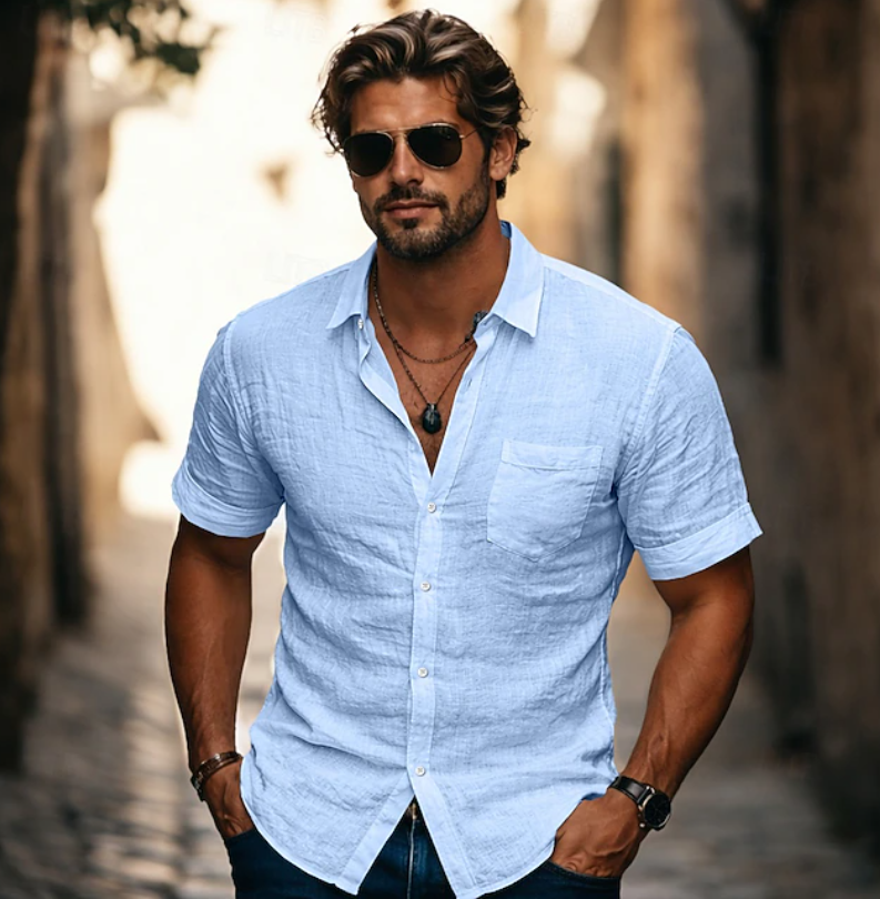 Relaxed Short Sleeve Shirt for Men
