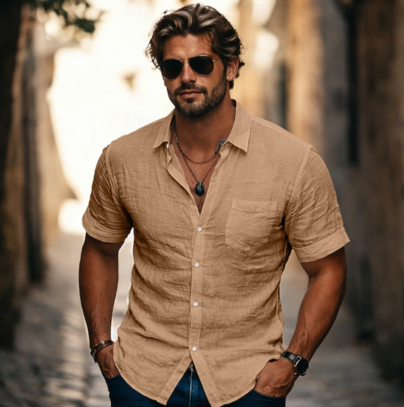 Relaxed Short Sleeve Shirt for Men