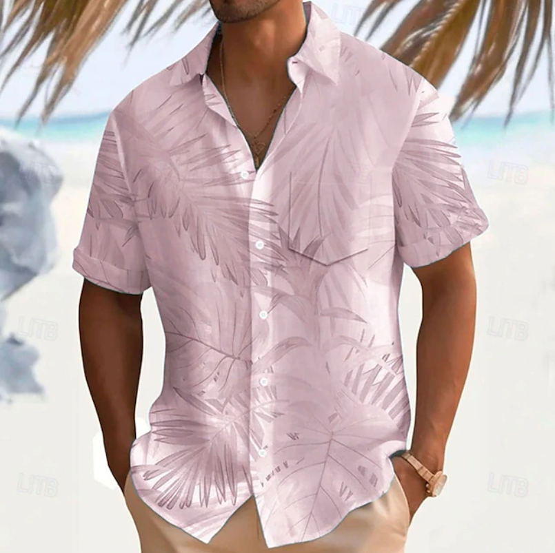 Men's Tropical Print Short Sleeve Shirt
