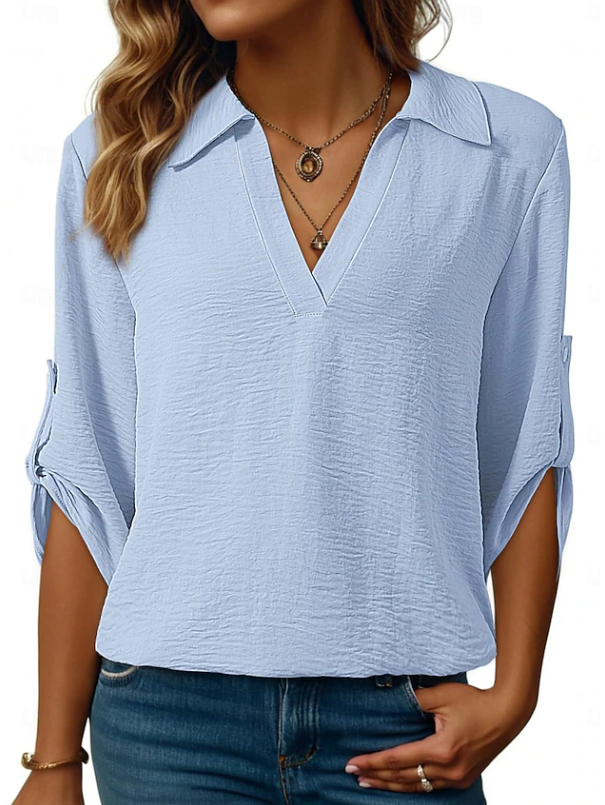 V-Neck Blouse, Women's Relaxed Fit