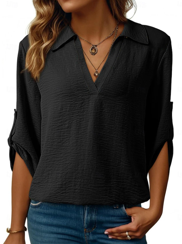 V-Neck Blouse, Women's Relaxed Fit