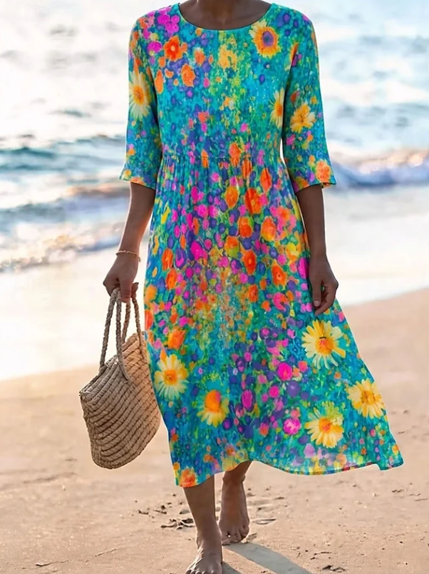 Stylish Floral Midi Dress for Women