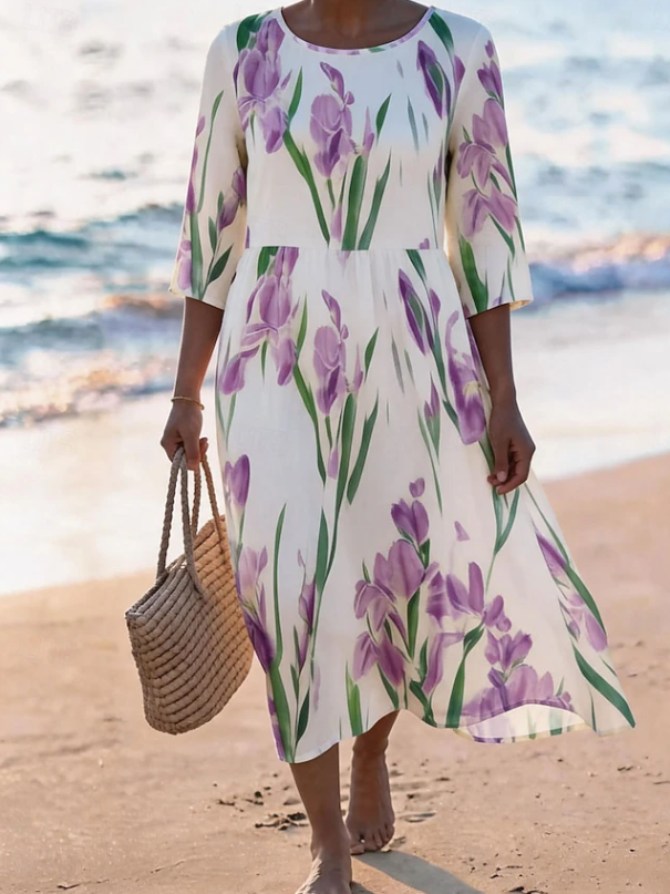 Stylish Floral Midi Dress for Women