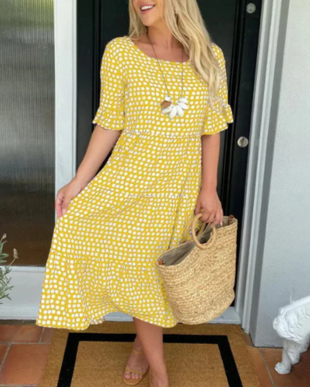 Ladies Sable Short-Sleeve Midi Dress