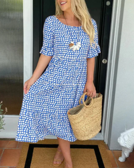 Ladies Sable Short-Sleeve Midi Dress