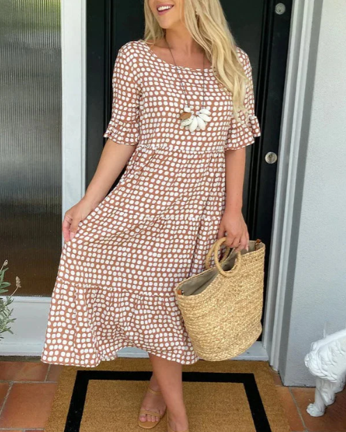 Ladies Sable Short-Sleeve Midi Dress