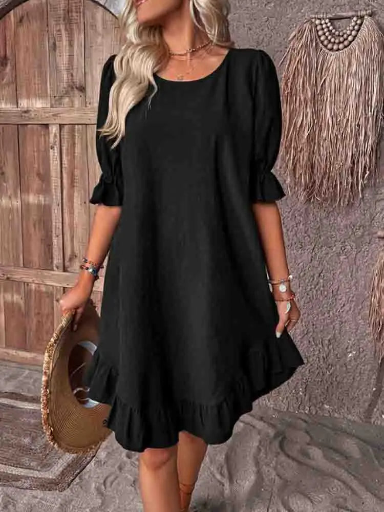Ladies Summer dress with ruffles