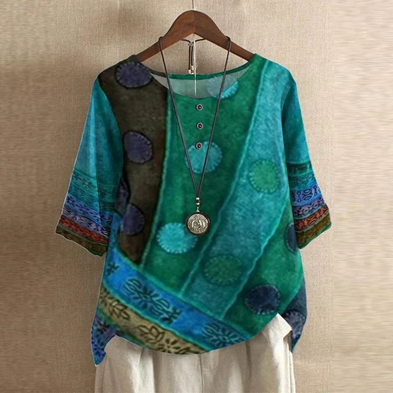 Retro-Inspired Blouse, Women's Casual Fit
