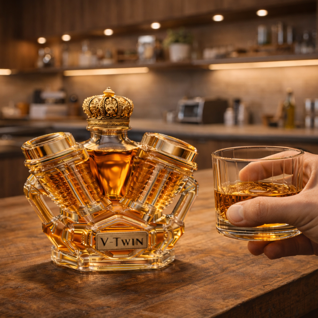 Whisky Flask V-Twin Design