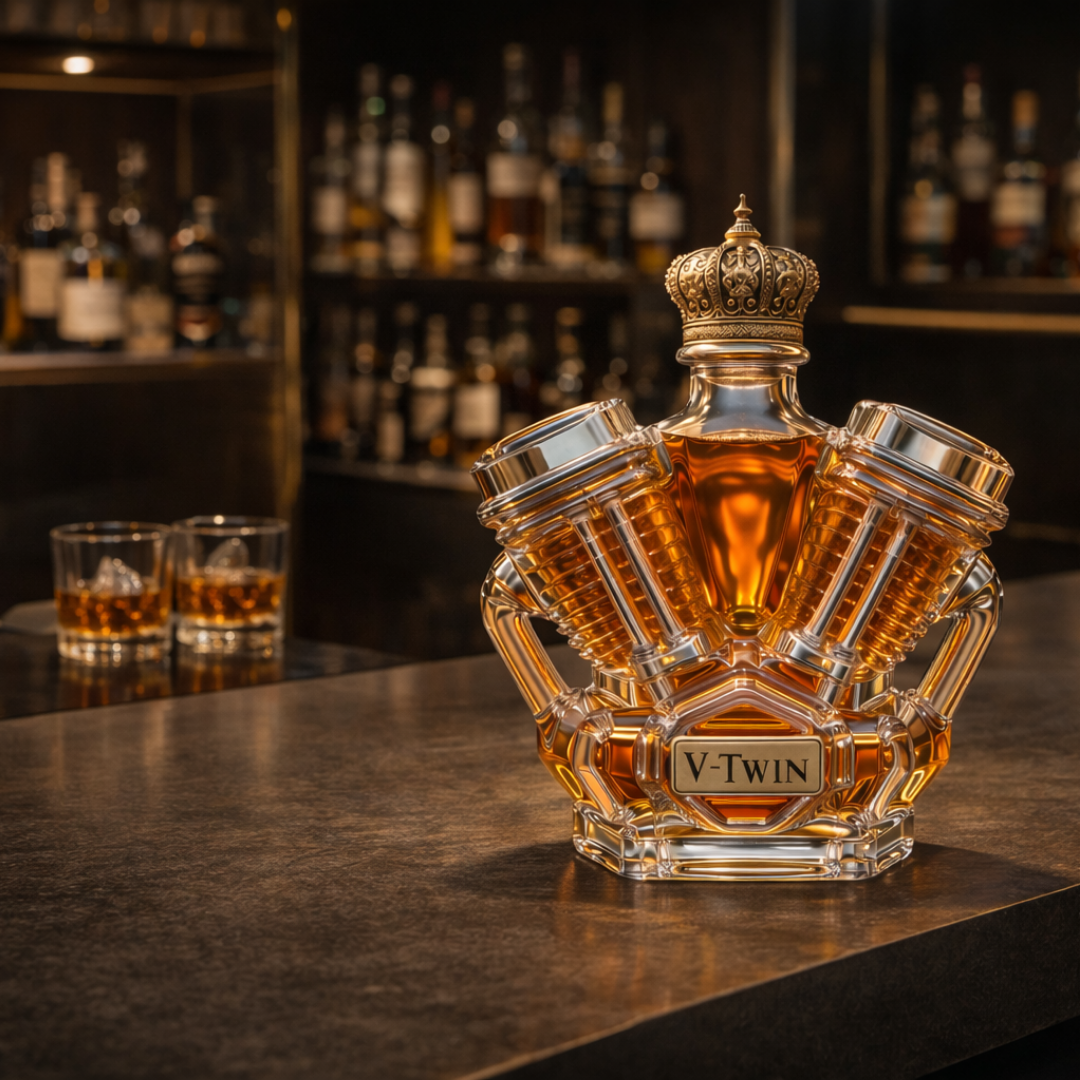 Whisky Flask V-Twin Design