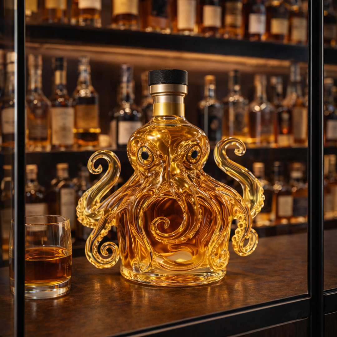 Whisky Bottle Octopus Design