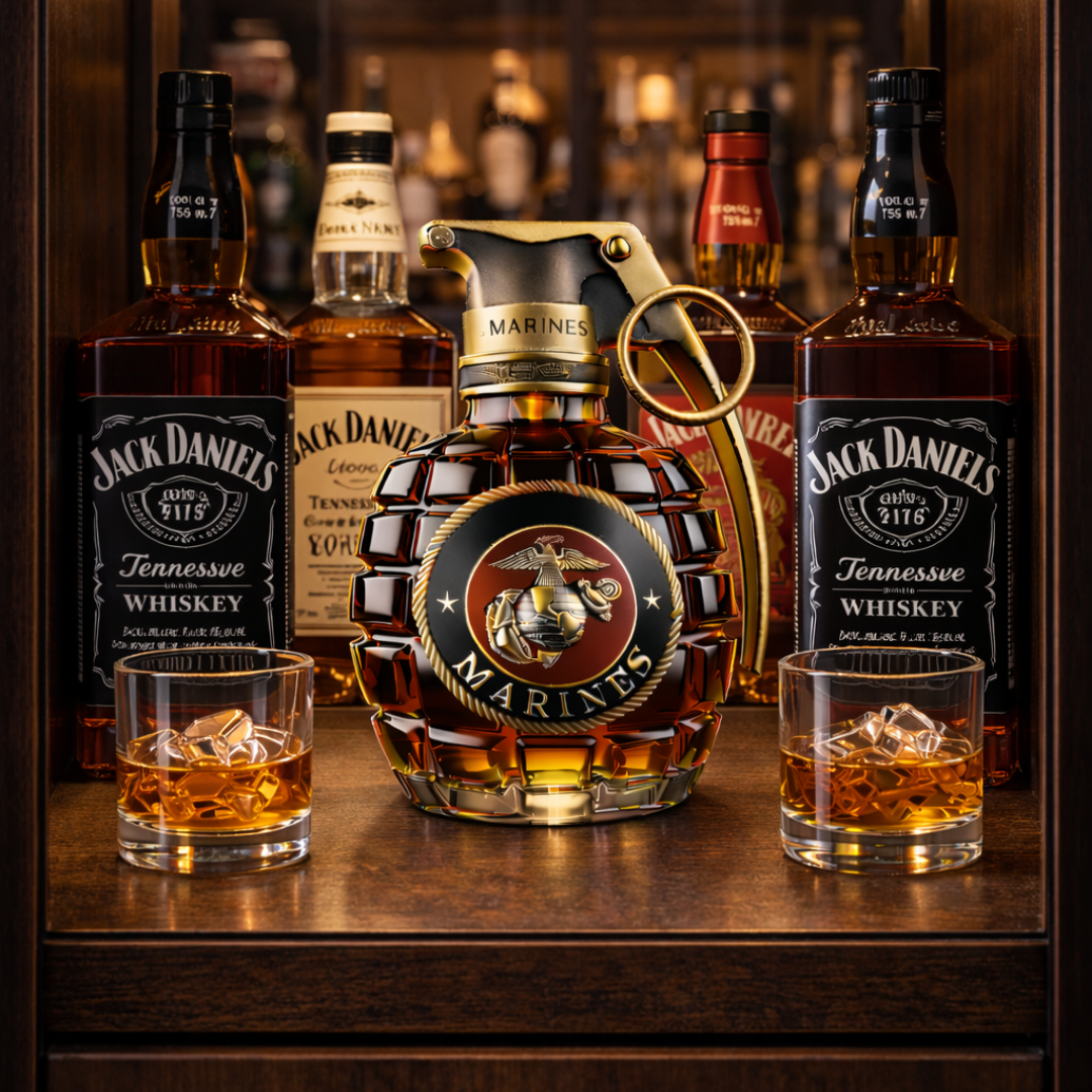 Whisky Bottle Pomegranate Design