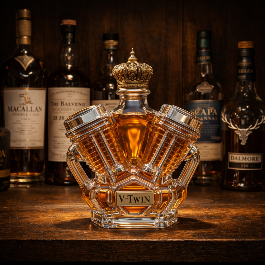 Whisky Flask V-Twin Design