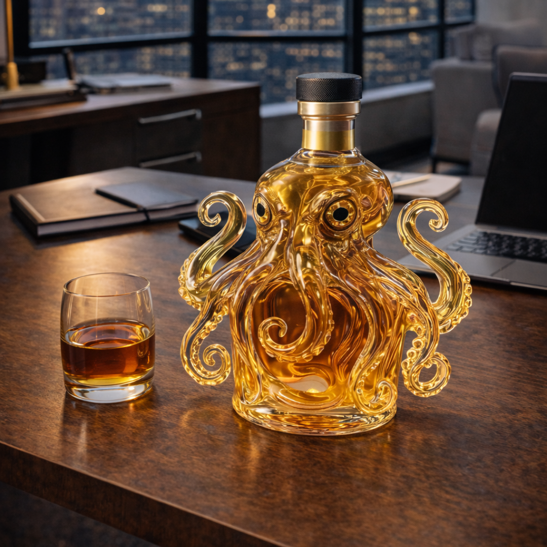 Whisky Bottle Octopus Design