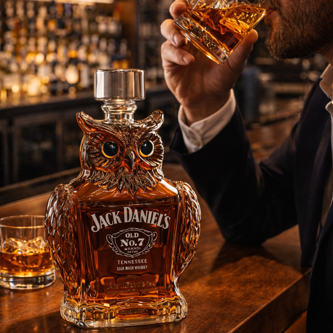 Whisky Bottle Owl Design