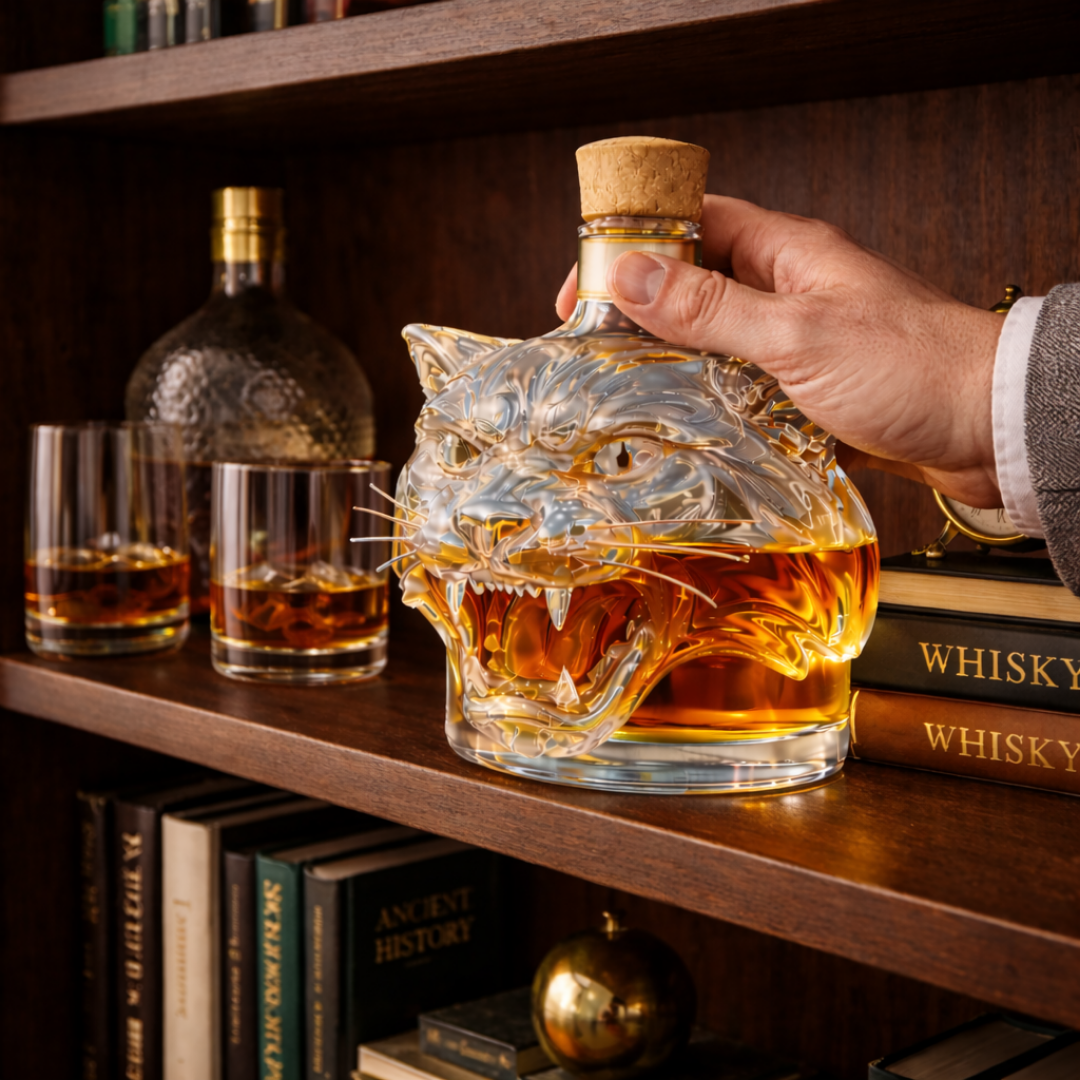 Whisky Bottle Tiger Design