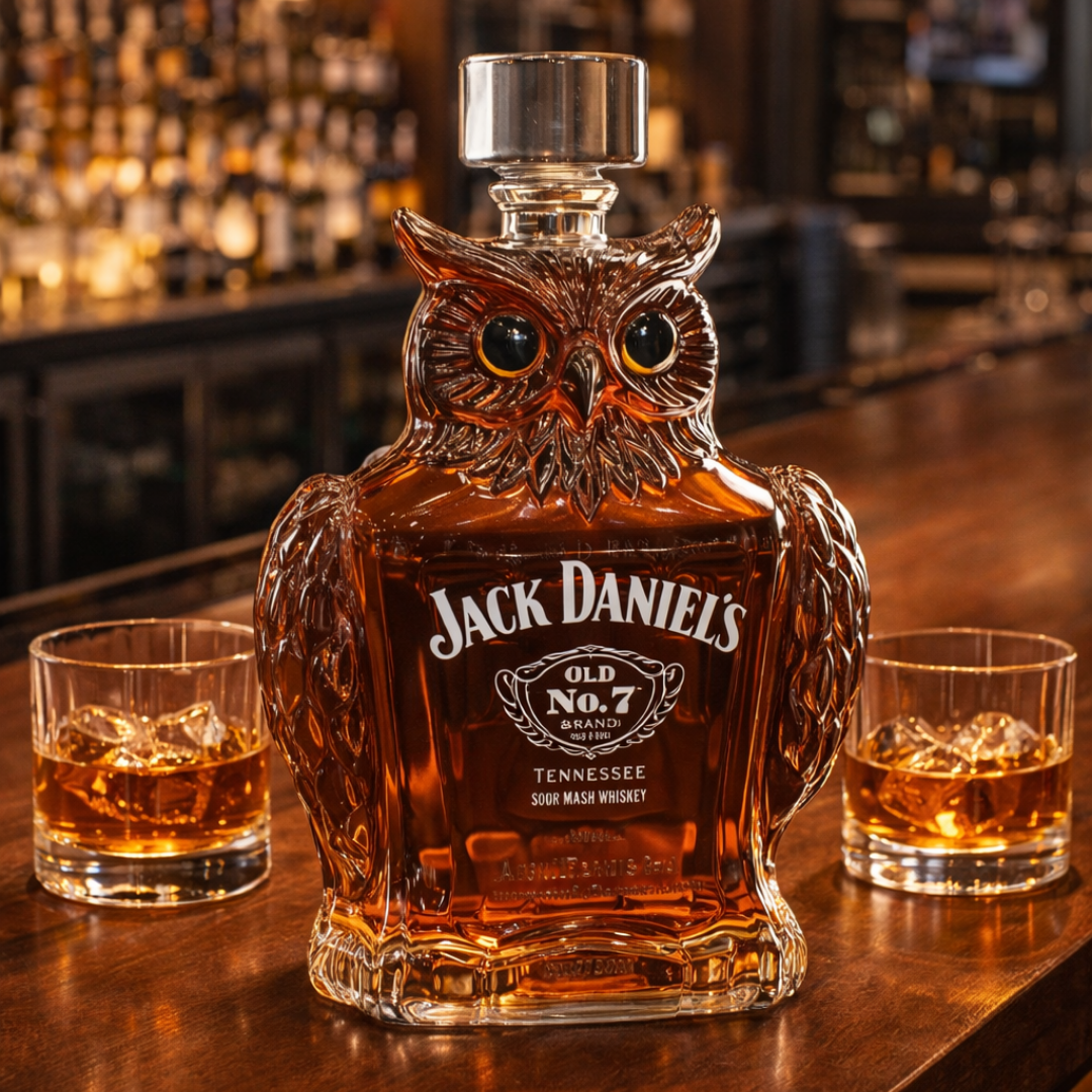 Whisky Bottle Owl Design