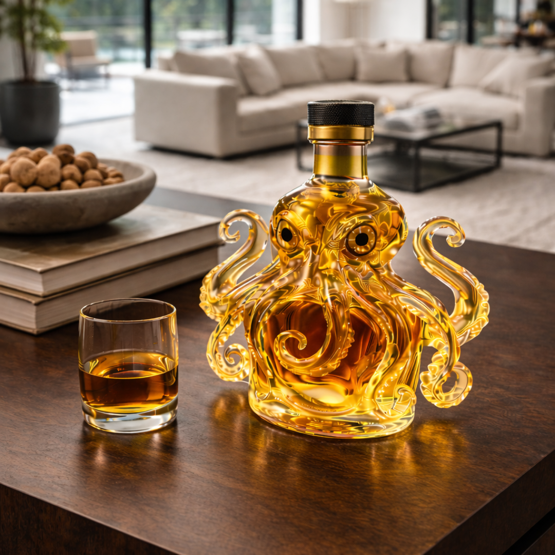 Whisky Bottle Octopus Design