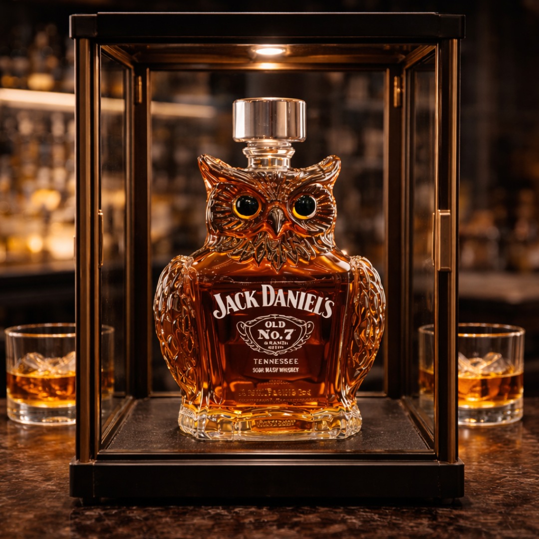 Whisky Bottle Owl Design