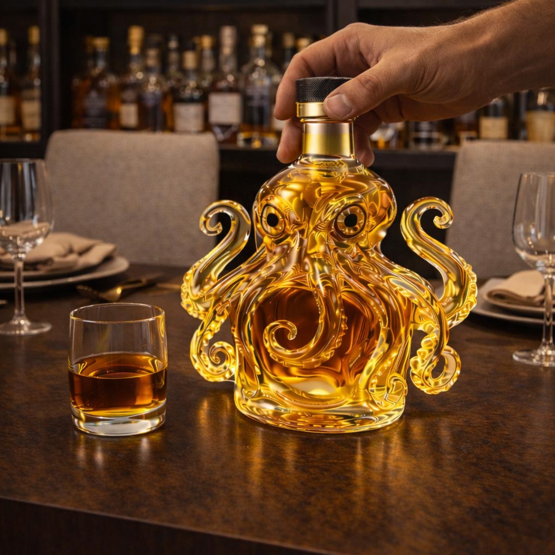 Whisky Bottle Octopus Design