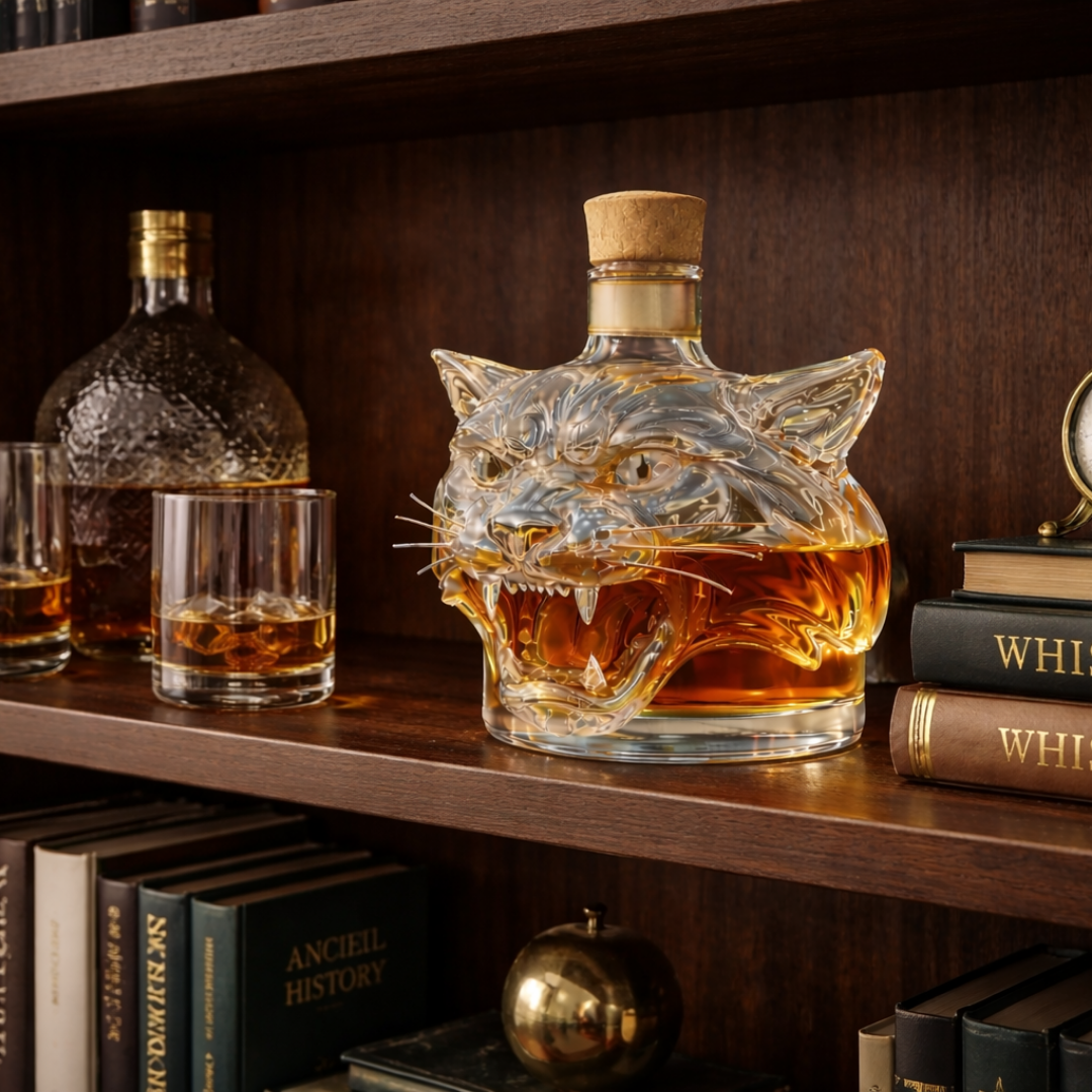 Whisky Bottle Tiger Design
