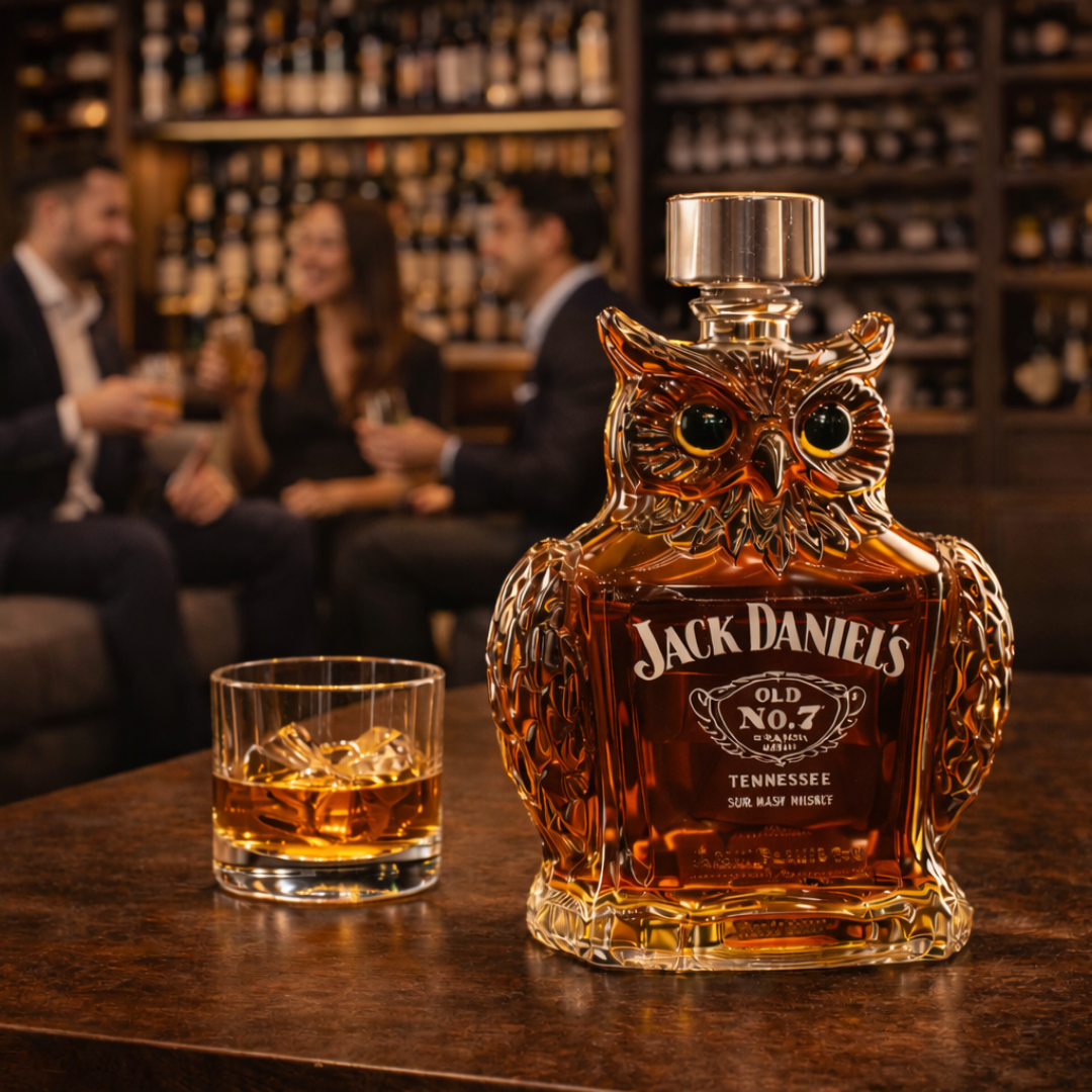 Whisky Bottle Owl Design
