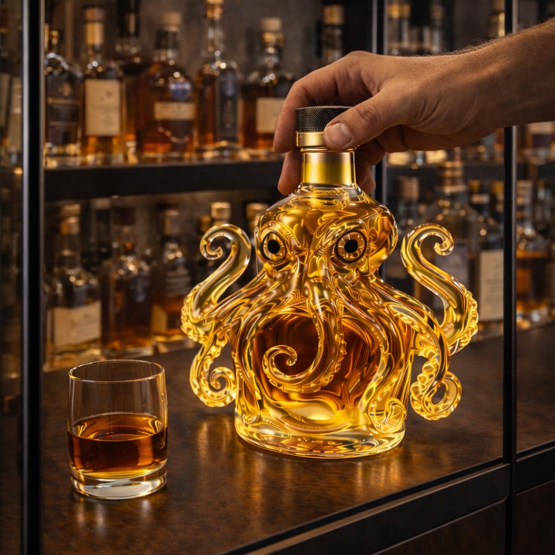 Whisky Bottle Octopus Design